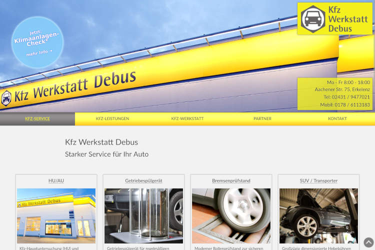 Screenshot www.debus-kfz.de