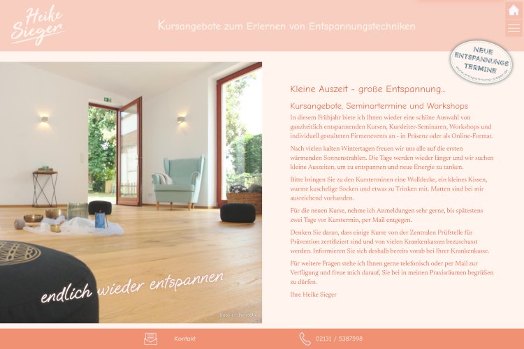 Website www.entspannung-sieger.de