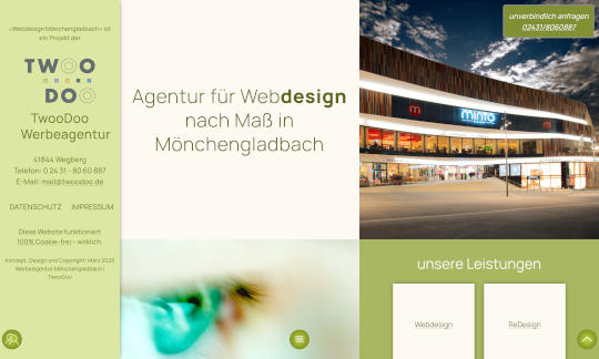 Screenshot www.twoodoo.de/webdesign-moenchengladbach/