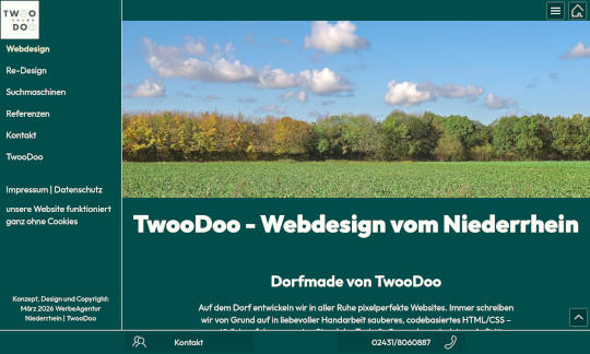 Screenshot www.twoodoo.de/webdesign-niederrhein/