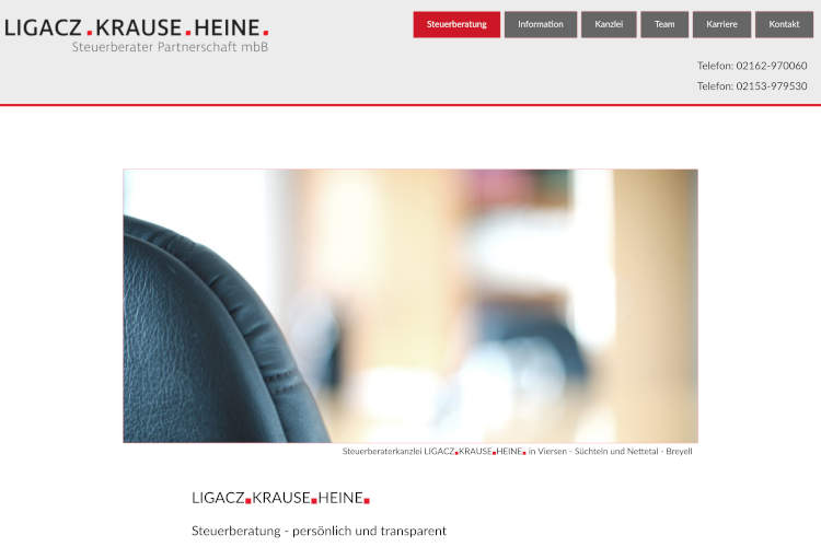 Screenshot Steuerberater Niederrhein