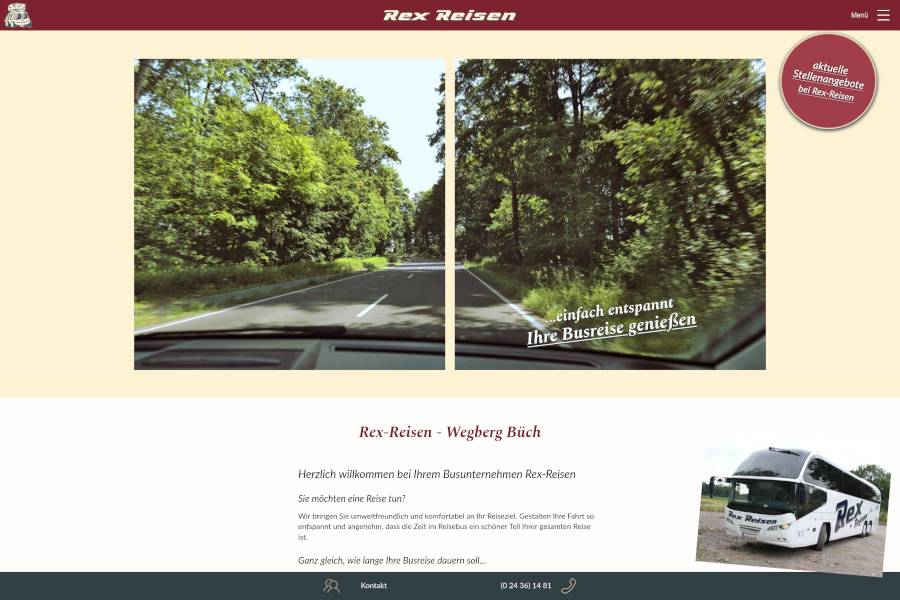 Screenshot www.rex-reisen.de
