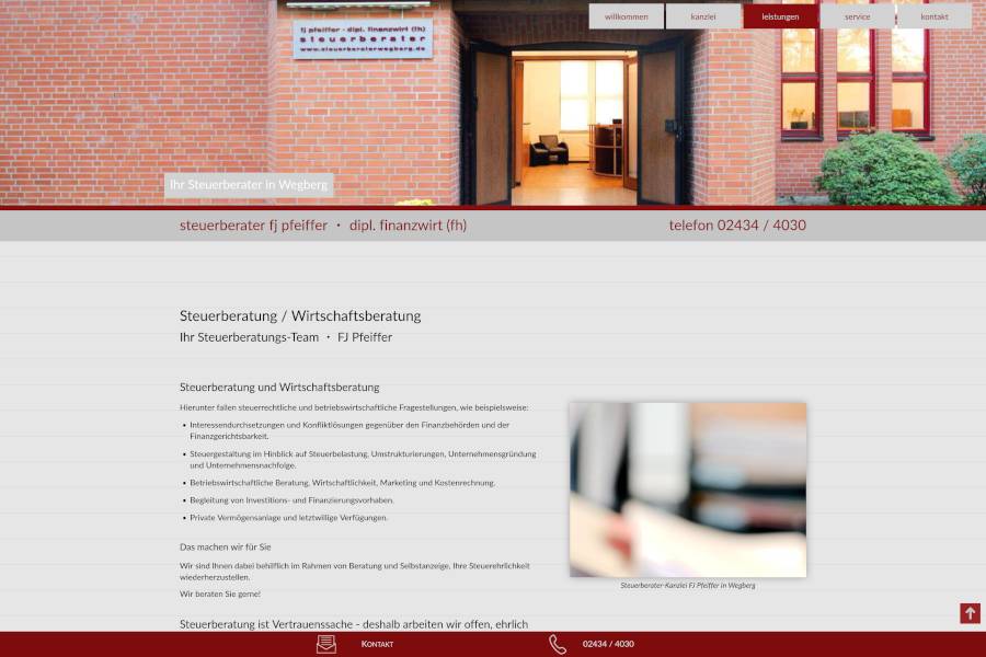 Screenshot www.steuerberaterwegberg.de
