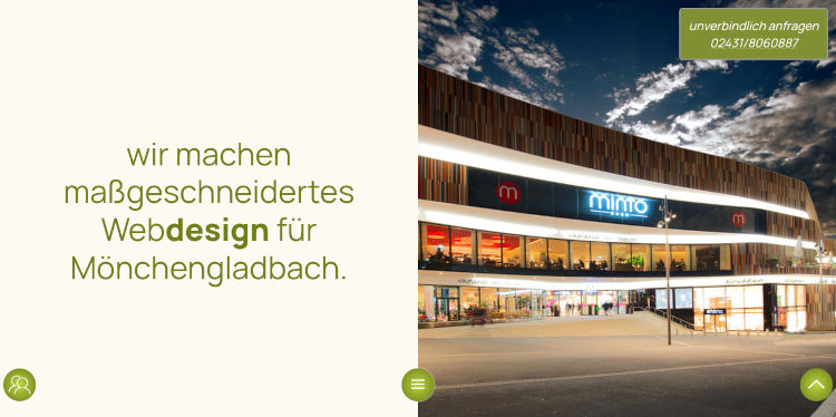 Screenshot Webdesign Mönchengladbach auf dem Smartphone