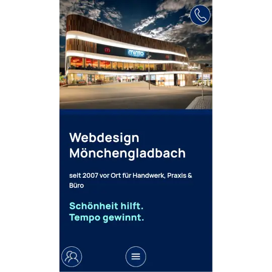 Screenshot von Smartphone – kompakte Navigation