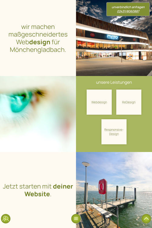 Screenshot Webdesign Mönchengladbach auf dem Tablet