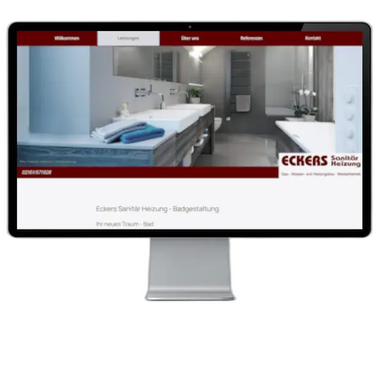 Eckers Sanitär Heizung – Screenshot Desktop-Ansicht