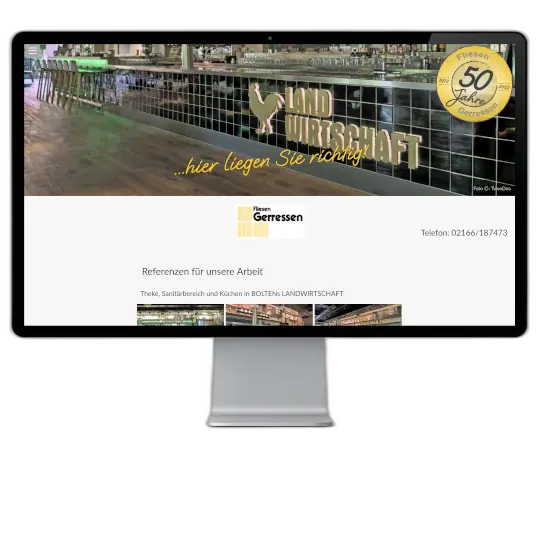 Fliesen Gerressen – Screenshot Desktop-Ansicht