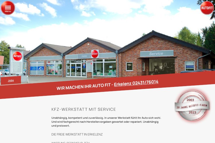 Screenshot Website www.autofit-farin.de