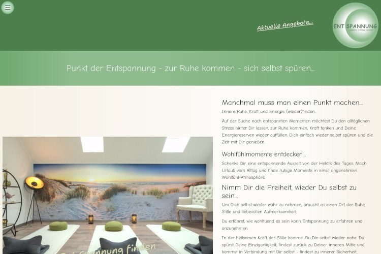 Screenshot Website www.ent-spannung-punkt.de