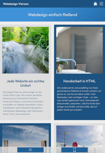 Screenshot Webdesign Viersen auf dem Tablet
