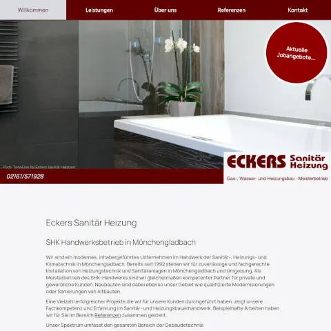 Screenshot www.shk-eckers.de