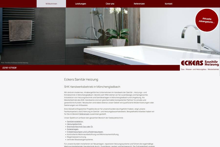 Screenshot www.eckers-sanitaer-heizung.de